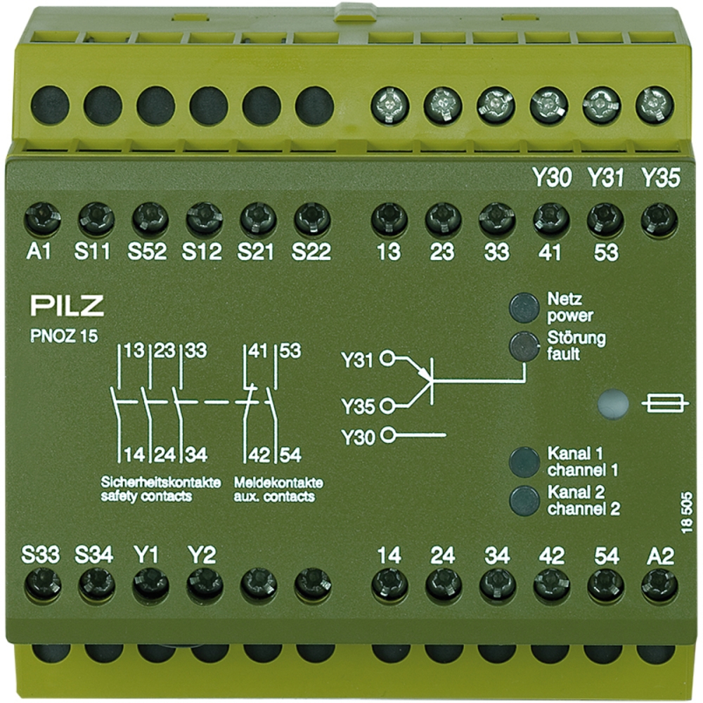PILZ 皮尔兹安全继电器 PNOZ 15 24VDC 3n/o 1n/o 1n/c