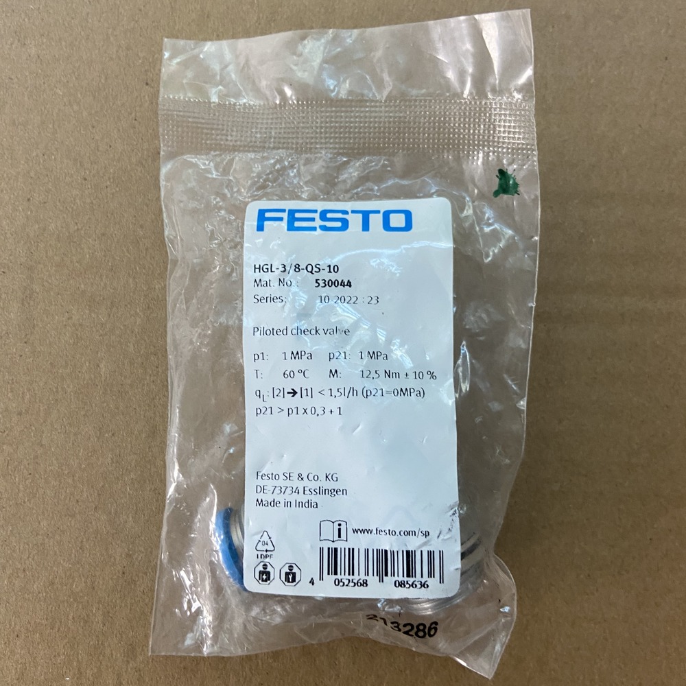 FESTO 费斯托 先导止回阀 HGL-3/8-QS-10 530044 产品图片
