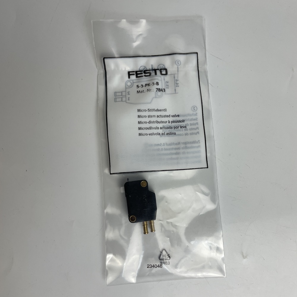FESTO 费斯托 微型直动圆头式阀 S-3-PK-3-B 7843