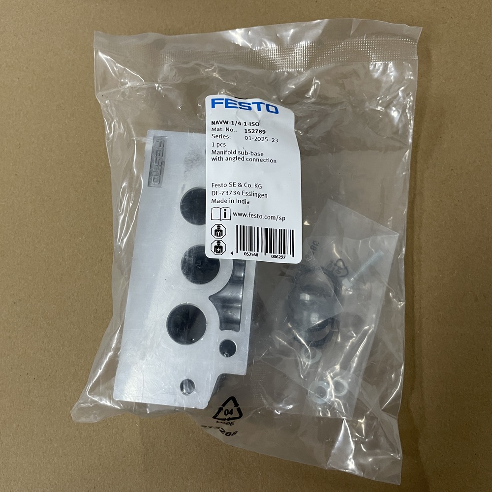 FESTO 费斯托 带直角接头的气路板底座 NAVW-1/4-1-ISO 152789 产品图片
