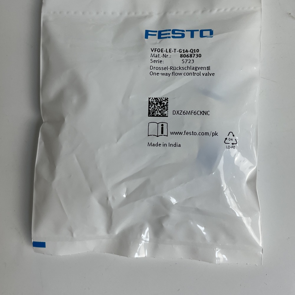 FESTO 费斯托 单向节流阀 VFOE-LE-T-G14-Q10 8068730 产品图片