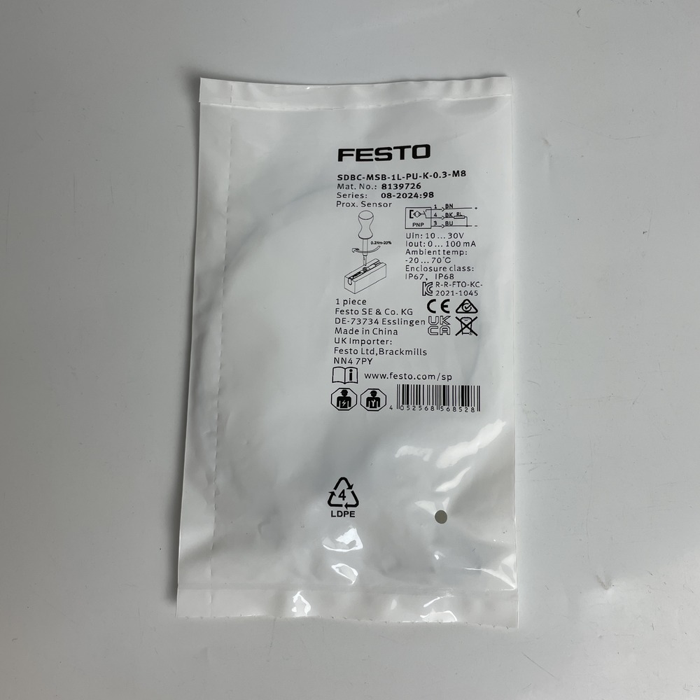 FESTO 费斯托 接近开关 SDBC-MSB-1L-PU-K-0.3-M8 8139726