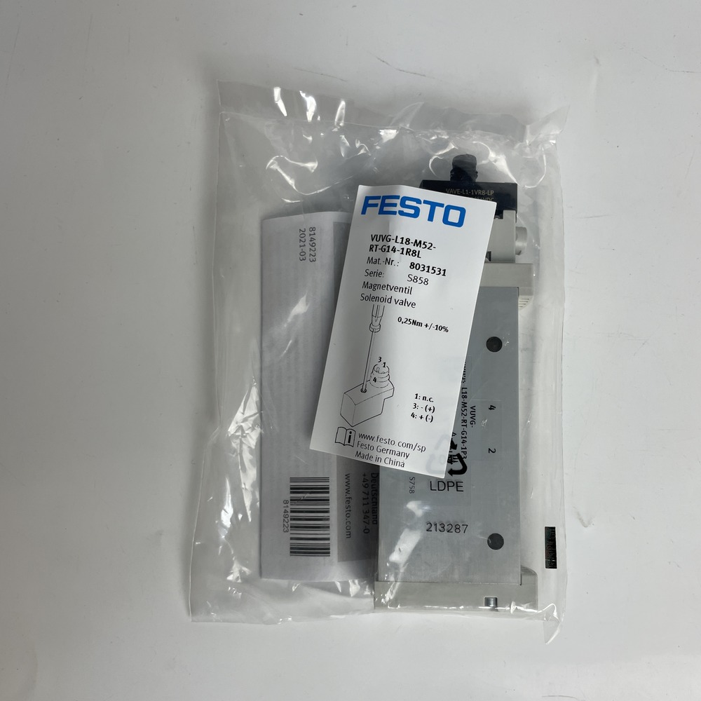 FESTO 费斯托 电磁阀 VUVG-L18-M52-RT-G14-1R8L 8031531