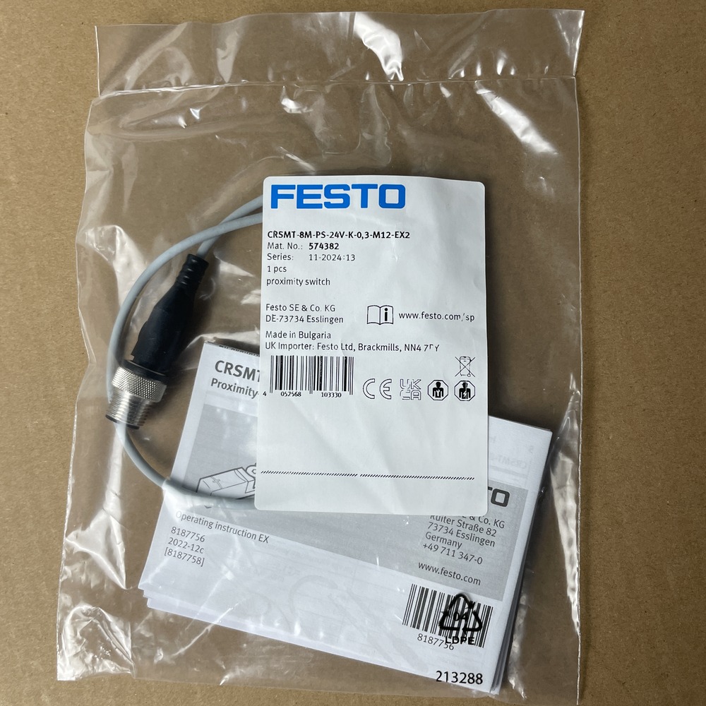 FESTO 费斯托 接近开关 CRSMT-8M-PS-24V-K-0,3-M12-EX2 574382 产品图片